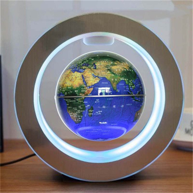 Round LED World Map Floating Globe Magnetic Levitation Light Anti Gravity Magic - Kaiju Mafia