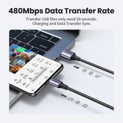 Fast Charging USB C Cable for Xiaomi Samsung iPhone iPad Poco - 18W UGREEN 3A Data Cable - Kaiju Mafia