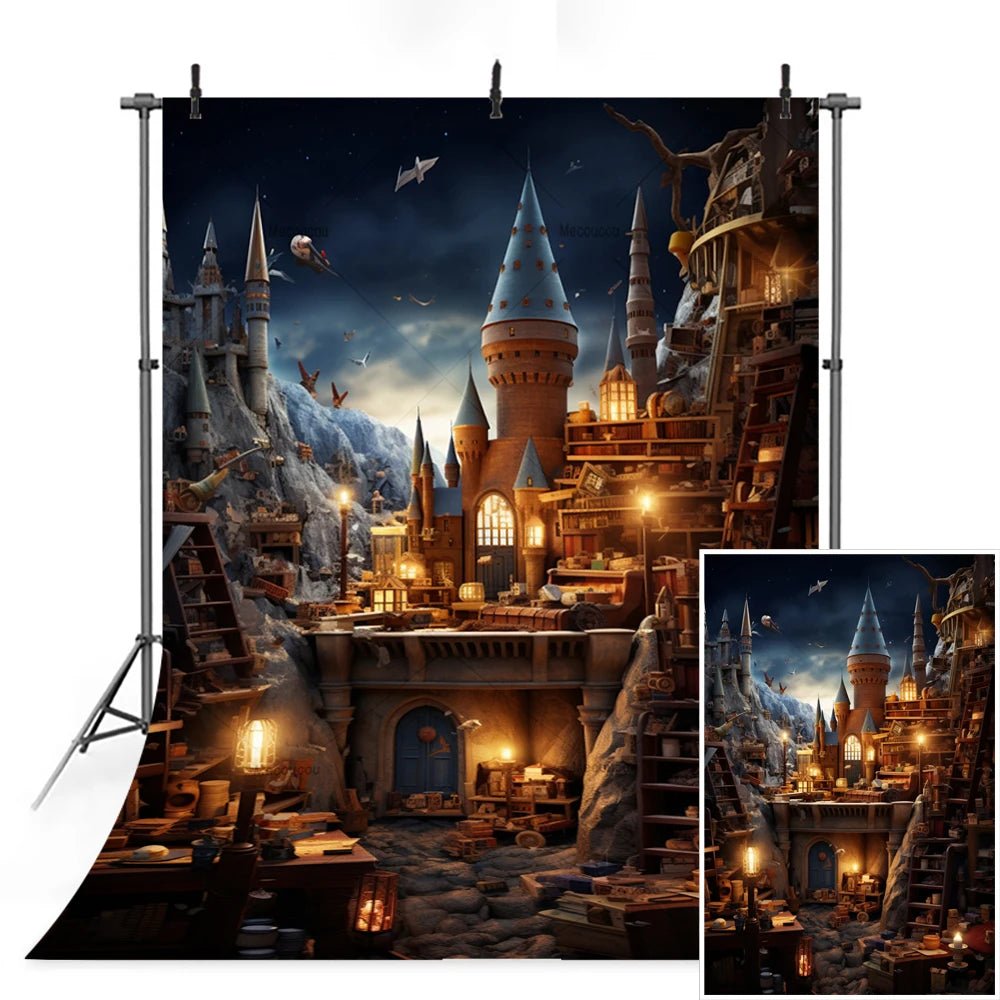 Magic Academy Vertical Section Backdrop Custom Hogwarts Theme Party Birthday Photography Poster Studio Decoration Background - Kaiju Mafia