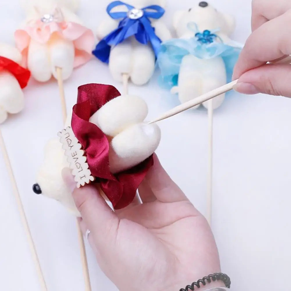 10pcs Bouquet Bear Ice Cream Diamond Bear Valentines Day Gift For Wedding Bouquet Cute Bear Beautiful Flower Gift Home Decor