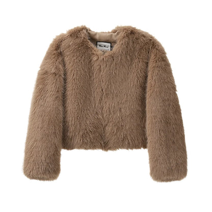 Luxury Faux Fur Cropped Coat - Hot Cool Girls Gradient Cropped Jacket