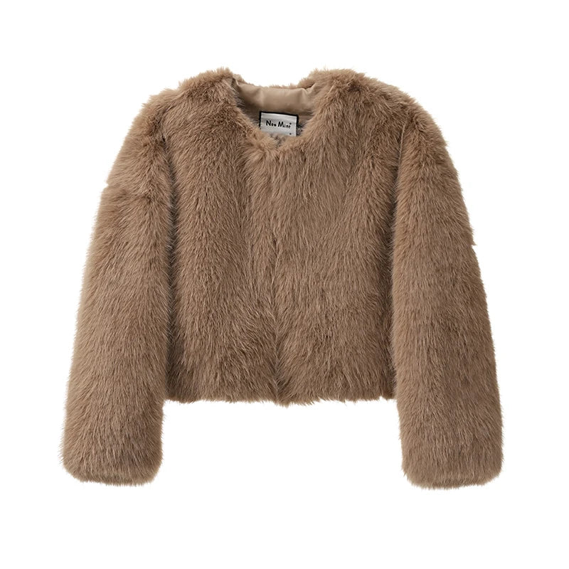 Luxury Faux Fur Cropped Coat - Hot Cool Girls Gradient Cropped Jacket