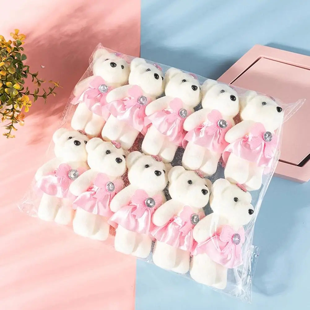 10pcs Bouquet Bear Ice Cream Diamond Bear Valentines Day Gift For Wedding Bouquet Cute Bear Beautiful Flower Gift Home Decor