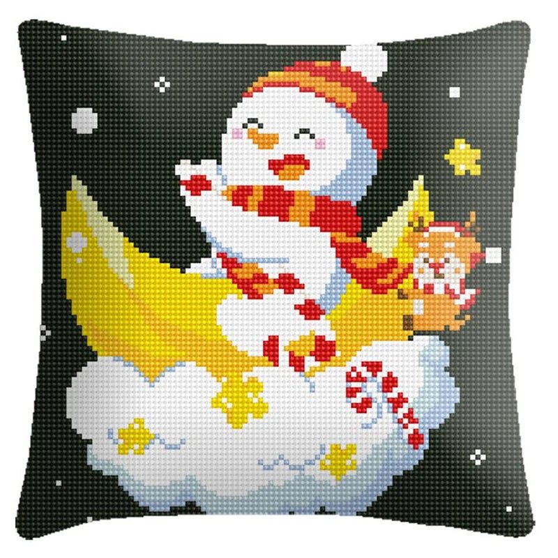 Unfinished DIY Embroidery Kit Pillow Cushion Case Christmas series Cross Stitch Set Needlework Handmade Sewing Craft 6CT - Kaiju Mafia