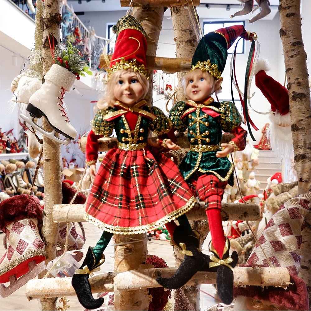 Elf Couple Navidad New Year Xmas Gifts for Kids Plush Dolls Toys Christmas Tree Pendant Drop Ornaments Hanging Decoration - Kaiju Mafia