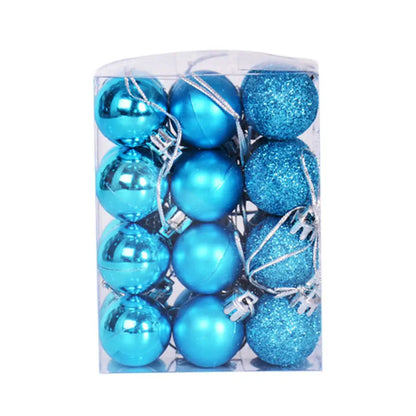 24pcs/Box 2cm Mini Christmas Ball Pendant Xmas Party Hanging Ball Ornament Shopping Mall Ceiling Christmas Tree Decorations