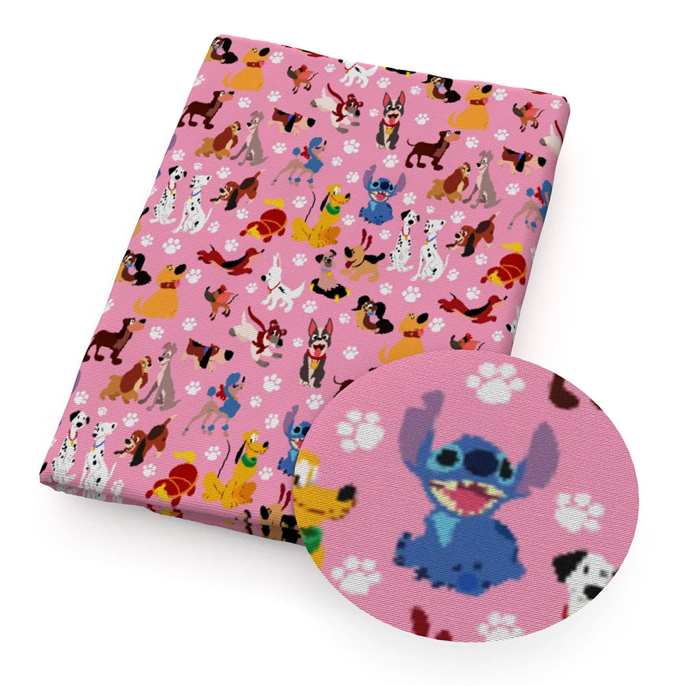 Disney Lilo And Stitch 50*145cm Polyester Cotton Fabric Sewing Quilting Fabric Needlework Material DIY Handmade