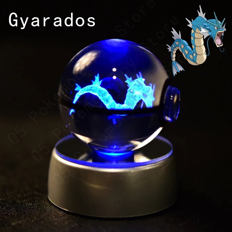 Pokemon 3D Crystal Ball Lamp Set - Perfect Kids Birthday Gift! - Kaiju Mafia