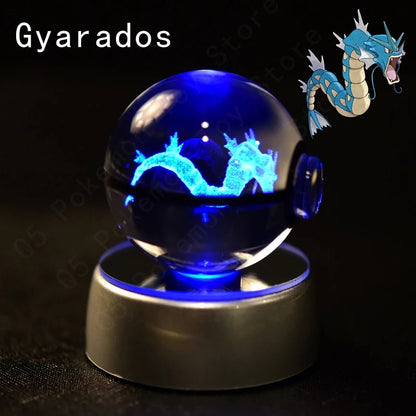 Pokemon 3D Crystal Ball Lamp Set - Perfect Kids Birthday Gift! - Kaiju Mafia