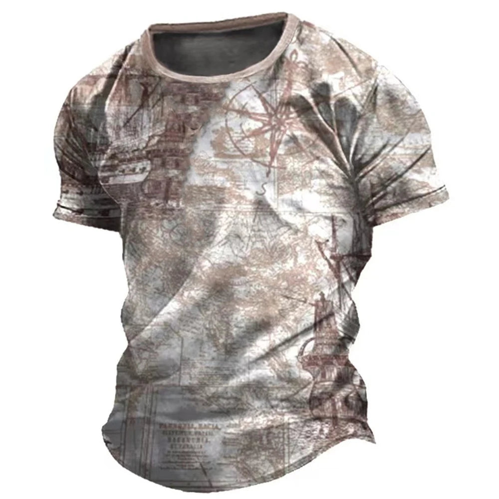 Vintage compass printed men&