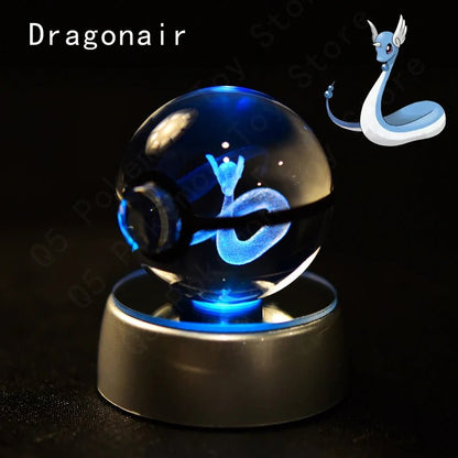 Pokemon 3D Crystal Ball Lamp Set - Perfect Kids Birthday Gift! - Kaiju Mafia