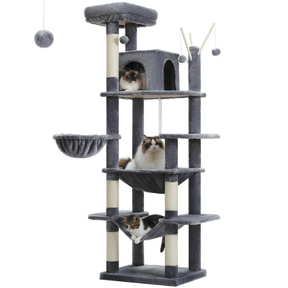 Ultimate Indoor Cat Tower - Multi-Level Plush Condo with Scratching Posts and Caves - Kaiju Mafia