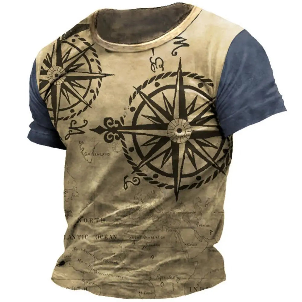 Vintage compass printed men&
