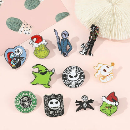 Disney The Nightmare Before Christmas Enamel Pin Cartoon Figure Sally Jack Skellington Metal Badge Brooch Kawaii Accessories - Kaiju Mafia