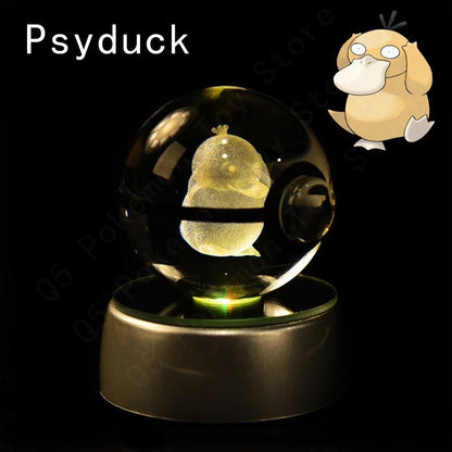 Pokemon 3D Crystal Ball Lamp Set - Perfect Kids Birthday Gift! - Kaiju Mafia