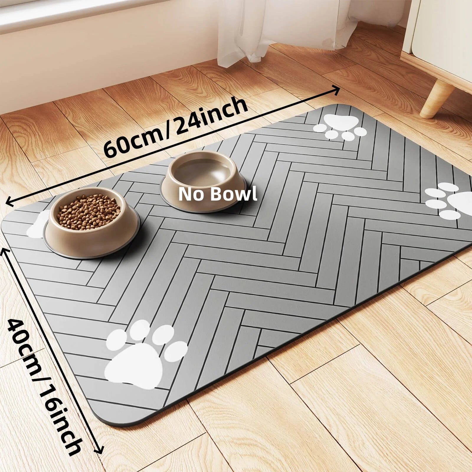 Waterproof Pet Feeding Mat - Absorbent Placemat for Food and Water Bowl