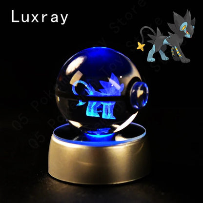 Pokemon 3D Crystal Ball Lamp Set - Perfect Kids Birthday Gift! - Kaiju Mafia
