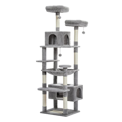 Ultimate Indoor Cat Tower - Multi-Level Plush Condo with Scratching Posts and Caves - Kaiju Mafia