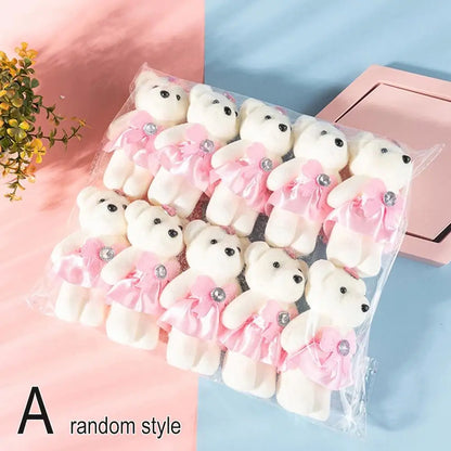 10pcs Bouquet Bear Ice Cream Diamond Bear Valentines Day Gift For Wedding Bouquet Cute Bear Beautiful Flower Gift Home Decor
