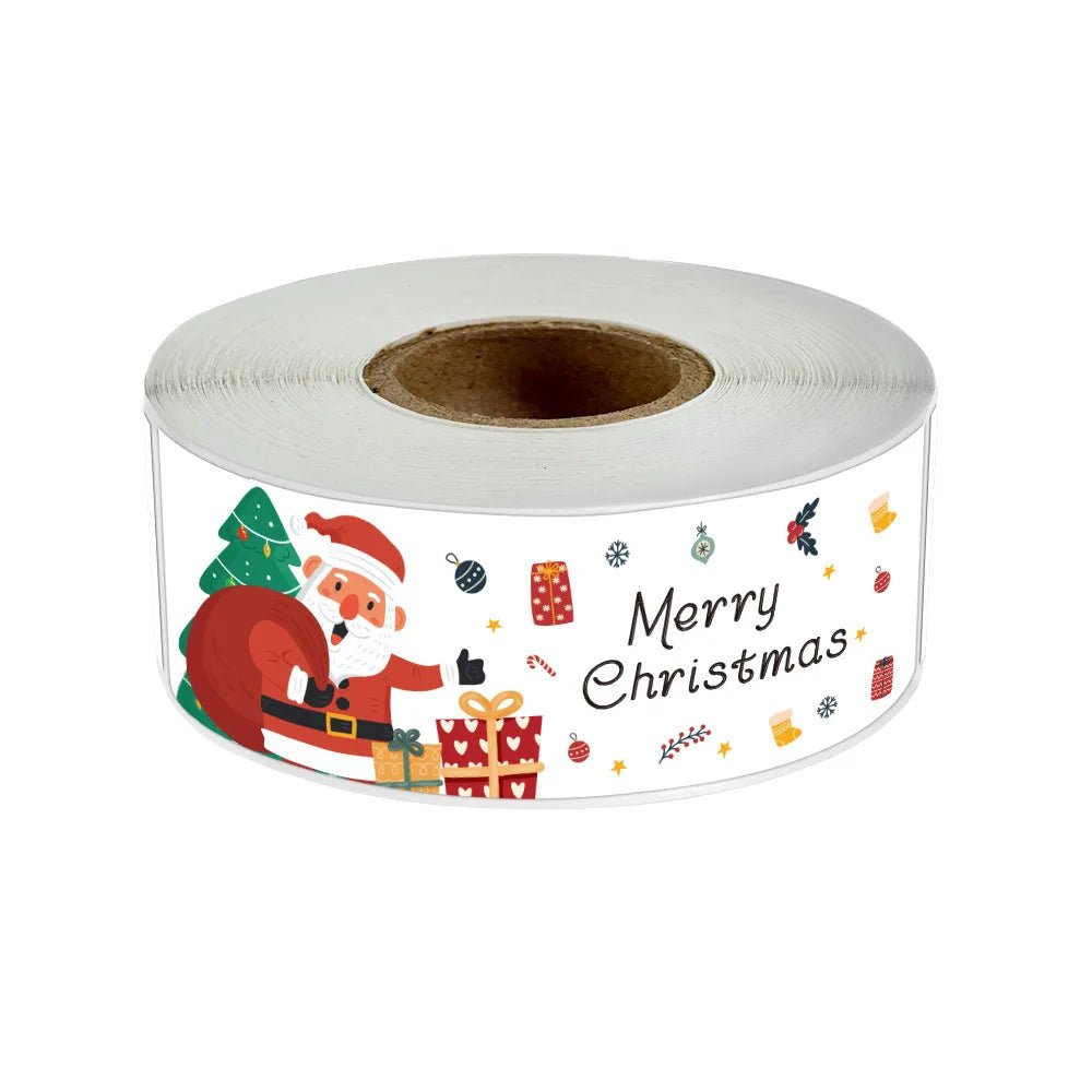 120Pcs/roll Merry Christmas Stickers Happy New Year Gift Sealing Stickers Holiday Candy Bag Box Decoration Stationery Stickers - Kaiju Mafia