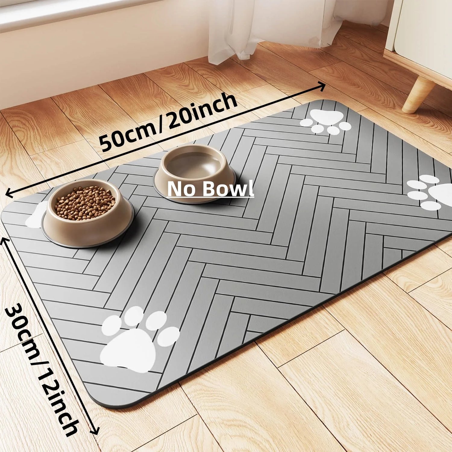 Waterproof Pet Feeding Mat - Absorbent Placemat for Food and Water Bowl