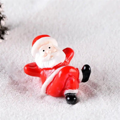 10pcs Xmas Miniature Snowman Figurines Miniature Christmas Figurines Miniature Decor Santa Claus Micro Landscape Snow Decor - Kaiju Mafia