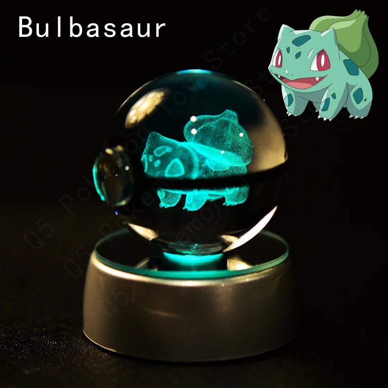 Pokemon 3D Crystal Ball Lamp Set - Perfect Kids Birthday Gift! - Kaiju Mafia