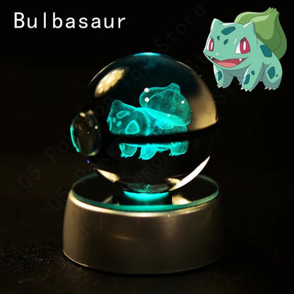 Pokemon 3D Crystal Ball Lamp Set - Perfect Kids Birthday Gift! - Kaiju Mafia