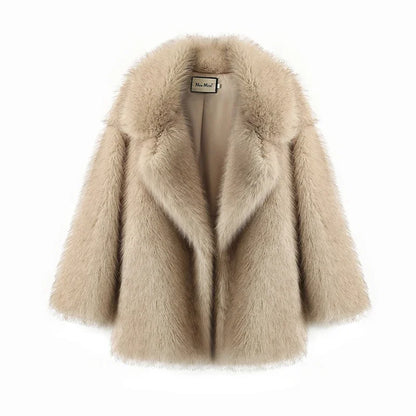 Neo Mint 2024 Winter Gradient Fur Coat - Trendy Oversized Fox Jacket for Girls
