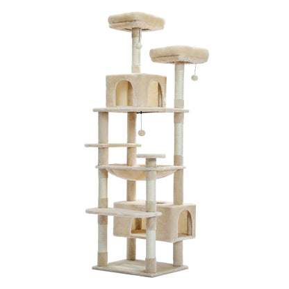 Ultimate Indoor Cat Tower - Multi-Level Plush Condo with Scratching Posts and Caves - Kaiju Mafia