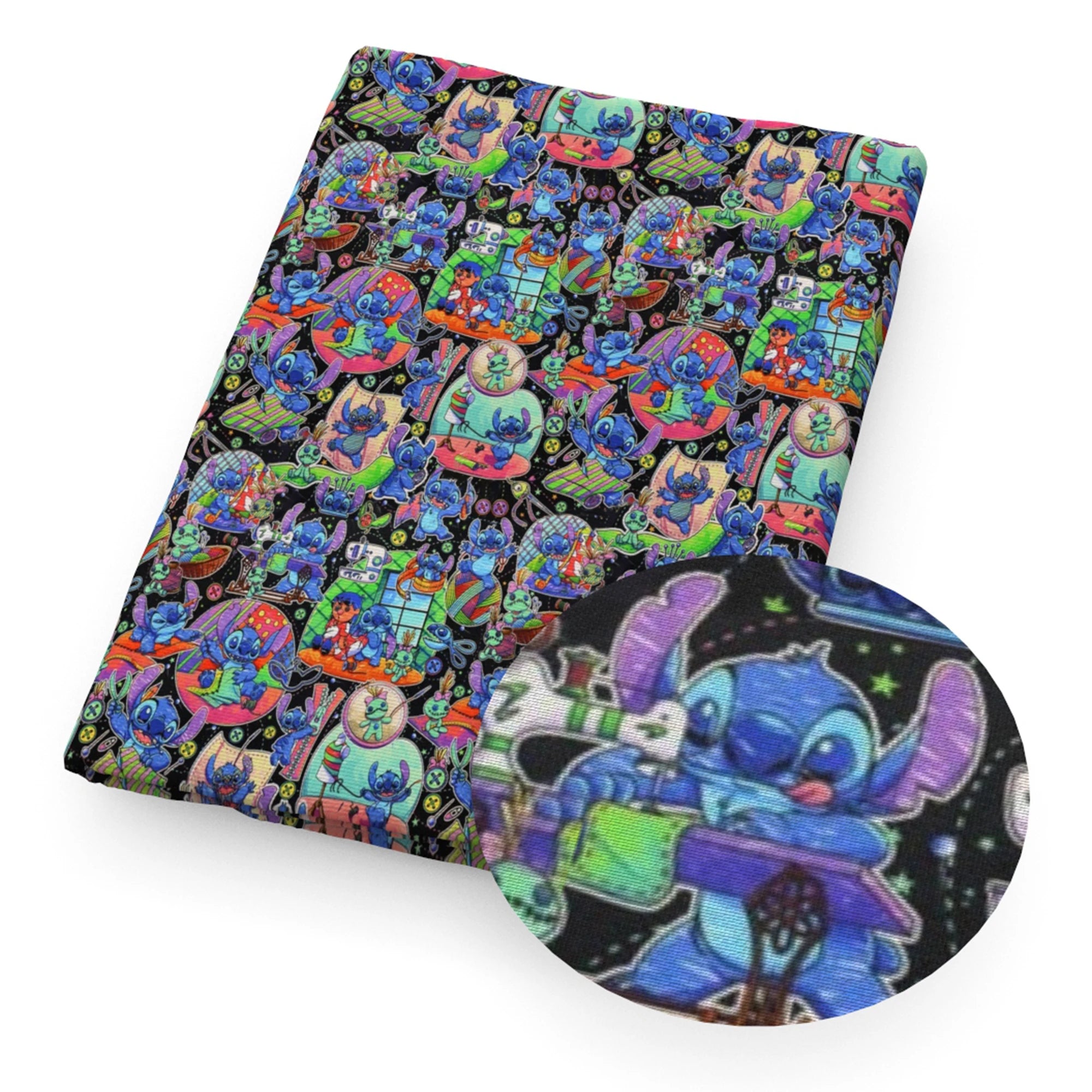 Disney Lilo and Stitch 50*145cm Polyester Cotton Fabric Sewing Quilting Fabric Needlework Material DIY Handmade