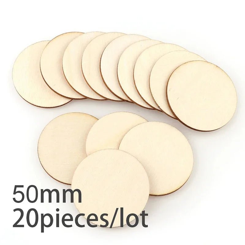3mm Thickening 2 - 100Pcs 1cm - 10cm Unfinished Round Wood Slices DIY Crafts Wooden Circle Discs for Painting Wedding Ornament Decor - Kaiju Mafia