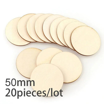 3mm Thickening 2 - 100Pcs 1cm - 10cm Unfinished Round Wood Slices DIY Crafts Wooden Circle Discs for Painting Wedding Ornament Decor - Kaiju Mafia
