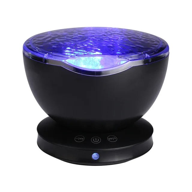 E2 Ocean Wave Projector NightLights LED Night Light Music Player Remote Control 7 Color Ceiling Mood Lamp with Bulit-in Speaker